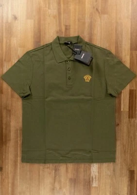 VERSACE Caqui Verde Medusa Pecho Logo Bordado Polo Talla XL Auténtico Foto 1 de 4