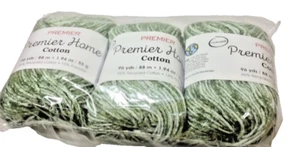 Premier Home Cotton Yarn 3 Pack “Moss Green Splash” - Picture 1 of 1