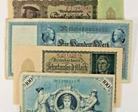 1908-14  Germany Kaiser WW1 Set of 20 50 and 100 Gold Mark Banknote 