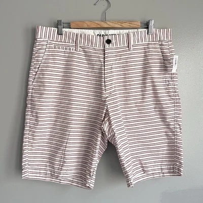 Pantalones Cortos Informales Old Navy Para Hombre Calce Ajustado Rojo Blanco Rayas Algodón 10" Playa 36 Nuevos con Etiquetas Foto 1 de 4