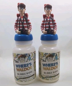 Baño de burbujas Wheres Waldo vintage 1990 Cosrich juego vacío de 2 excelente estado - Imagen 1 de 16