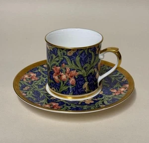William Morris Iris Design V&A Museum Nikko Japan Gold Detail Cup & Saucer (2) - Picture 1 of 1