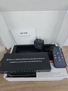 5 in 1 Out 4K@60Hz HDMI Switch Audio Extractor with Optical & 3.5mm Out, HDMI - Picture 1 of 4
