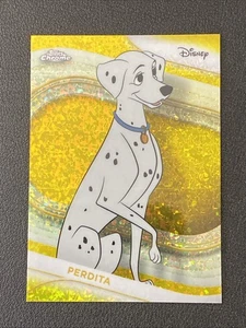 2025 Topps Chrome Disney Perdita Yellow Mini Diamond Refractor #102 Dalmations - Picture 1 of 1