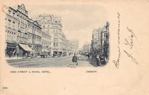 Wales - CARDIFF - High Street and Royal Hotel - Picture 1 of 2