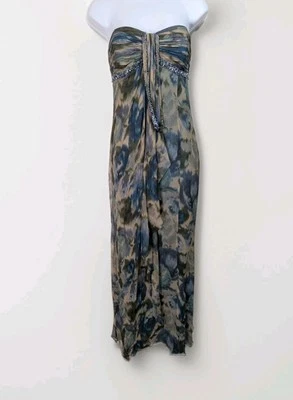 Vintage Rickie Freeman Silk Dress Size 4 Teri Jon Ruffles Sequin Mermaid Gown - Image 1 of 4