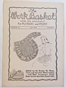 Apron Glass Mittens Cozy Workbasket Magazine April 1947 12 7 Knit Crochet VTG - Picture 1 of 11