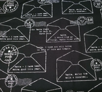 Dear Santa BTY J Wecker Frisch Christmas Envelopes Tidings of Great Joy Black - Image 1 of 3