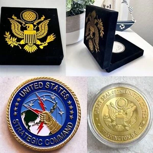 USAF U.S. Air Force Strategic Air Command Challenge Coin W Special Velvet Case - Picture 1 of 3