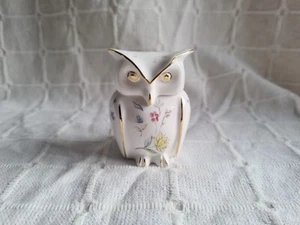 Vintage Aynsley Rare Summer Sketches Owl Trinket Box, Animal Figurine, VGC - Picture 1 of 7