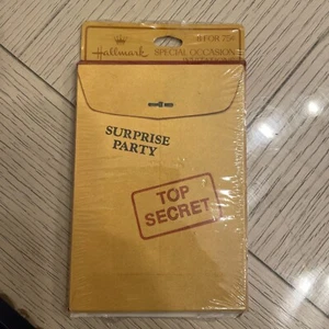 Vintage Sealed Hallmark Cards Surprise Party Top Secret Invitation Cards USA - Picture 1 of 2