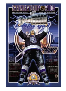 Tampa Bay Lightning Stanley Cup 2004 NHL Hockey Commemorative 24x36 POSTER - Bild 1 von 2