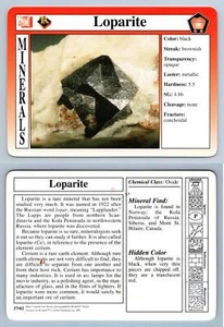 Loparite #57.02 - Minerals - Treasures Of The Earth Grolier Card - Picture 1 of 1