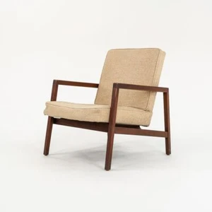 1960s Lewis Butler for Knoll 655 Arm Chair in Walnut w/ Tan Upholstered Cushions - Picture 1 of 12