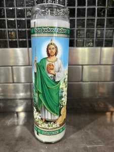 San Judas Tadeo. Saint Jude. Unscented 2"x 8" Prayer Vigil Candles - Picture 1 of 8
