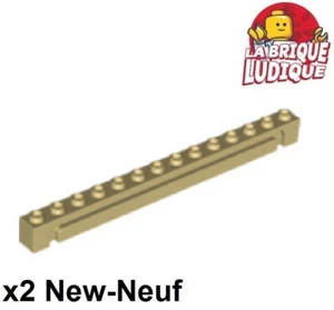 Lego 2x Brique Brick Modified 1x14 Groove garage rail beige/tan 4217 NEUF - Picture 1 of 1