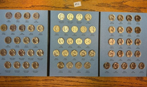 1938 -1961 Complete 65 coin Choice to Gem Uncirculated Jefferson Nickel Set Cover