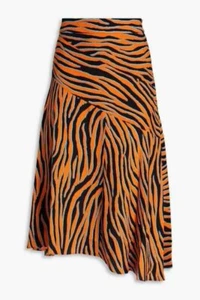 Falda de crepé con estampado de cebra Diane Von Furstenberg Lilo - talla 10 - venta al por menor $298 - Imagen 1 de 8