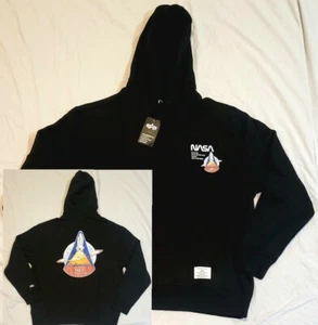 Alpha Industries Hoodie NASA Space Shuttle STS Herren groß schwarz Vlies neu mit Etikett - Bild 1 von 8