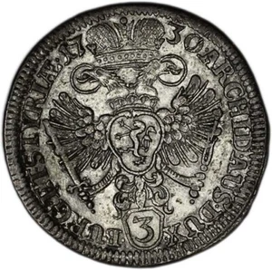 BOHEMIA coin 3 Kreuzer 1730 VF Very Fine - Picture 1 of 7