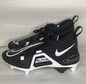 Nike Alpha Menace Pro 3 Mid Black Football Cleats Mens Sz 10.5 NWOB CT6649-001 - Picture 1 of 6