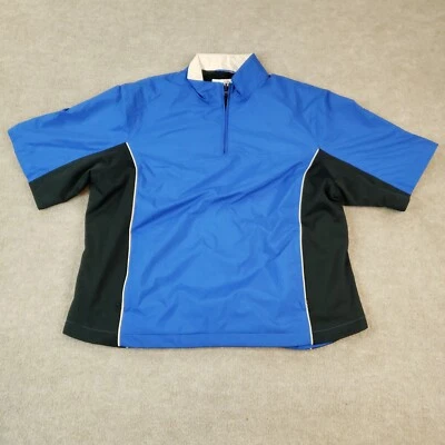 Jaqueta Footjoy Feminina XL Azul Quebra-Vento 1/4 Zíper Manga Curta Golfe Dryjoy - Imagem 1 de 4