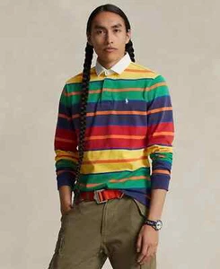 $168 Polo Ralph Lauren Uomo The Iconic Rugby Shirt, Giallo Multi, Medium - Foto 1 di 3