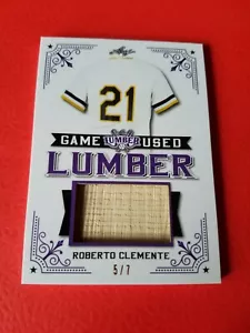 ROBERTO CLEMENTE JUMBO GAME USED BAT CARD #d5/7 2021 LEAF LUMBER PIRATES - Foto 1 di 2