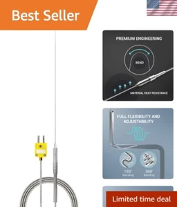 Flexible Inconel 600 K-Type Thermocouple Sensor Probe -40~2012°F, 0.5mm Diameter - Picture 1 of 7
