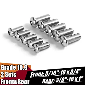 Front Rear Brake Rotors Bolts Kit For Harley-Davidson 5/16"-18x3/4" & 3/8"-16x1" - Foto 1 di 11