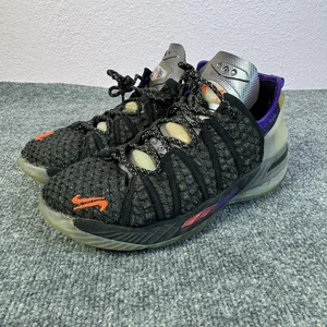 Nike LeBron 18 Zapatos de Baloncesto Negro Naranja Púrpura Niños Jóvenes Talla 6Y - Imagen 1 de 12