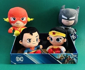 DC Justice League Plush, Superman Batman Flash Wonder Woman w Box New, Lot of 4 - Picture 1 of 12