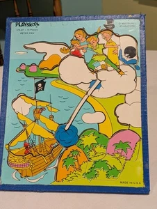 Vintage Playskool Walt Disney Productions Peter Pan Wooden Puzzle 18 Pieces - Picture 1 of 10