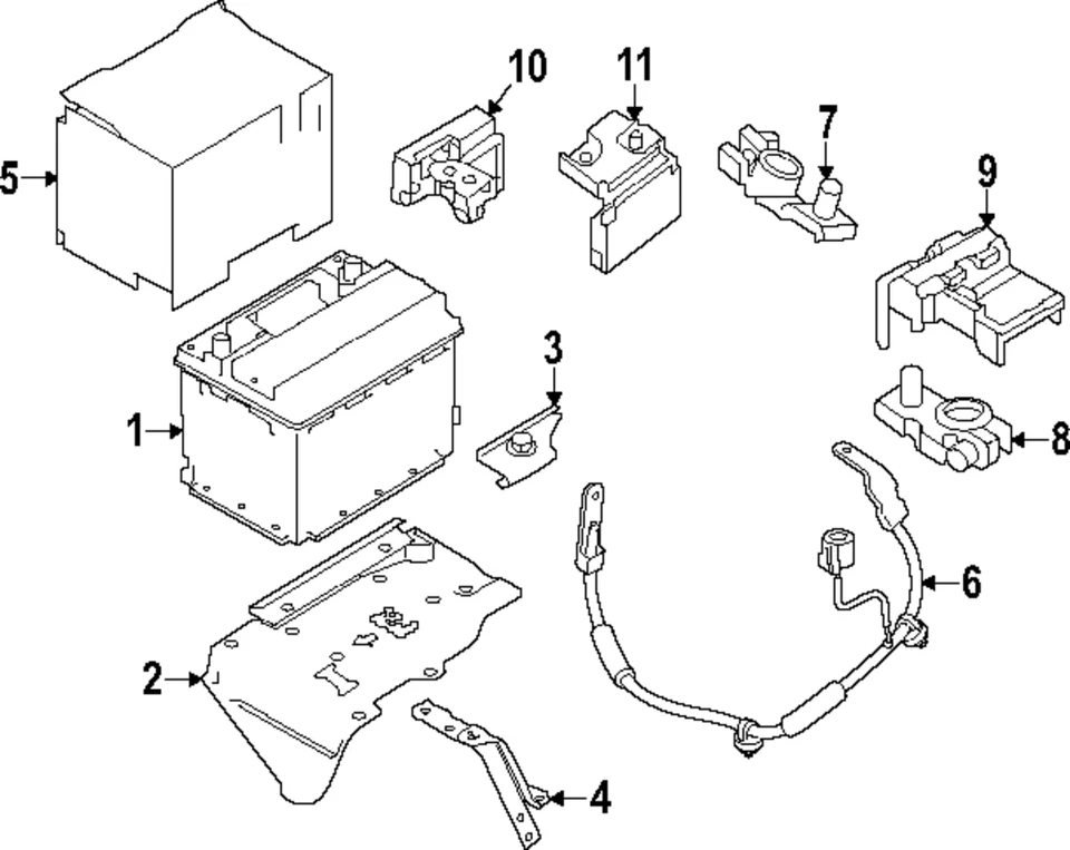 Genuine Nissan Battery Tray Support Bracket F4160-6CAAH - Image 1 of 1
