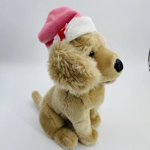 Santa Buddies Rosebud 12” Puppy Dog Plush Disney Store Pink Hat Christmas - Picture 1 of 12