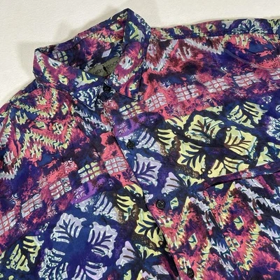 Camisa Robert Stock Para Hombres XL Multicolor Seda Ligera Manga Corta Abotonada Foto 1 de 4