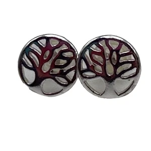 Tree of Life Earrings 925 Sterling Silver Family Circle Studs Posts TH IBB - Picture 1 of 8