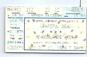 Grateful Dead Concert Ticket Stub October 11 1989 East Rutherford New Jersey - Picture 1 of 2