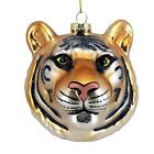 Gisela Graham Glass Christmas Decoration 8cm - Tiger Head