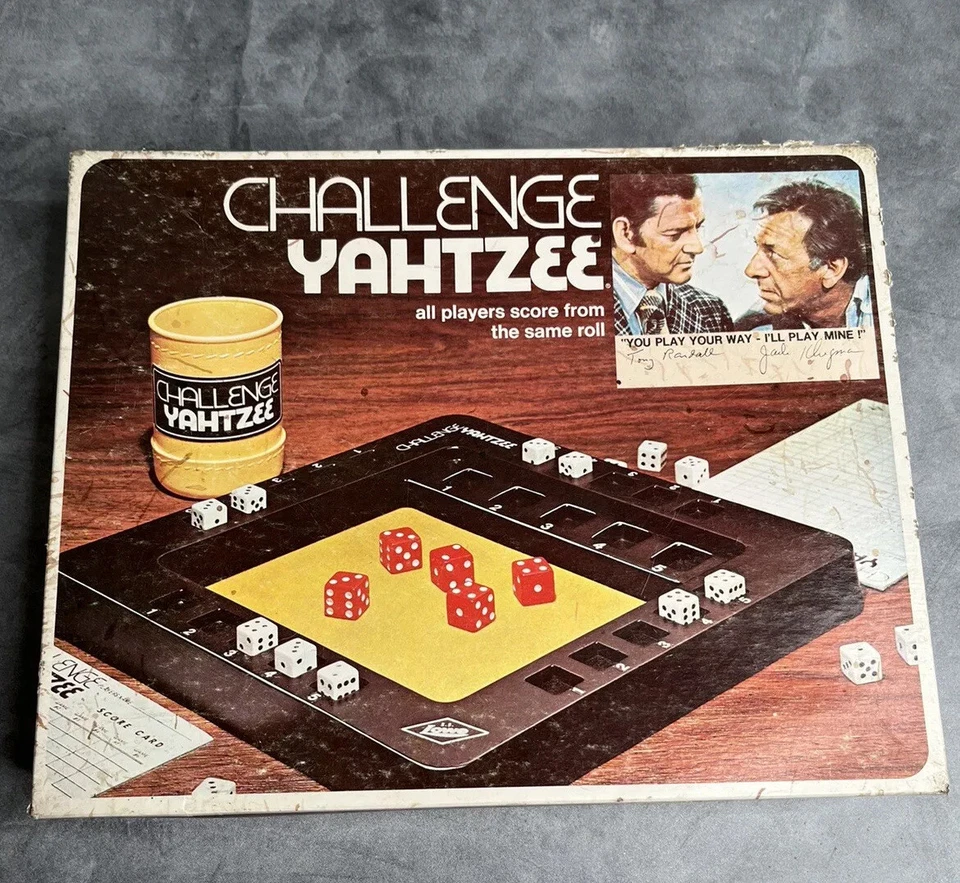 Yahtzee Challenge Game Milton Bradley Original Box 1974 - Image 1 of 4