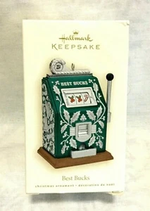 2008 HALLMARK BEST BUCKS SLOT MACHINE PULL LEVER CHRISTMAS ORNAMENT - Picture 1 of 10