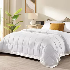 Downluxe King Size Blanket with Satin Trim, Lightweight down Alternative King Bl - Picture 1 of 7