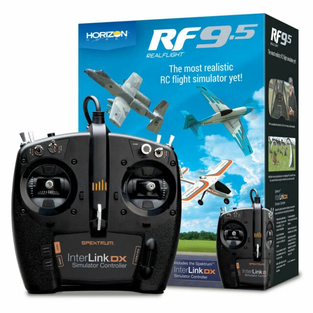 RealFlight RF 9.5 Flight Simulator with Spektrum Interlink-DX Controller