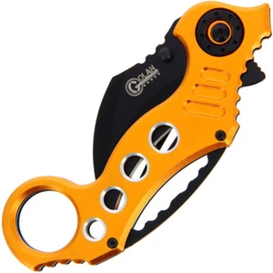 Karambit Einhandmesser Gold Schwarz Taschenmesser Klappmesser Edelstahl scharf - Bild 1 von 1