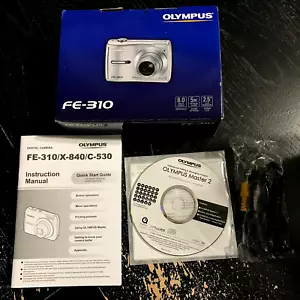 Olympus FE-310 Accesorios SIN CÁMARA CD-ROM Manual Arranque Rápido AV Cable y Caja - Imagen 1 de 4