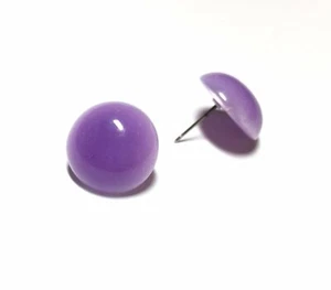 Lavender Moonglow Retro Button Vintage Lucite Stud Earrings - Picture 1 of 5