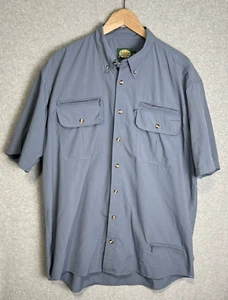 Cabelas Mens Casual Short Sleeve Collared Shirt Blue Size XL Tall - Picture 1 of 5