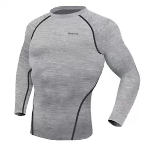 Take Five Mens Skin Tight Compression Base Layer Running Shirt S~2XL Gray NT004 - Picture 1 of 8