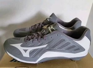 Nuevo con caja Mizuno Heist IQ Low 320501 gris/blanco botines de metal zapatos de béisbol para hombre - Imagen 1 de 10