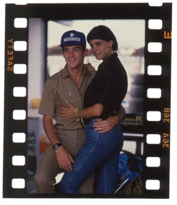 AYRTON SENNA MONIQUE EVANS LOTUS 97T F1 FOTO 35 MM NEGATIVE FREUNDIN - Bild 1 von 2